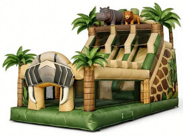 Skákací hrad - Džungle se skluzavkou
